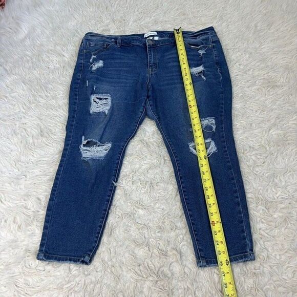 Lane Bryant Flex Magic Waistband Mid Rise Skinny Curvy Jean Size 24P Distressed - Picture 6 of 10